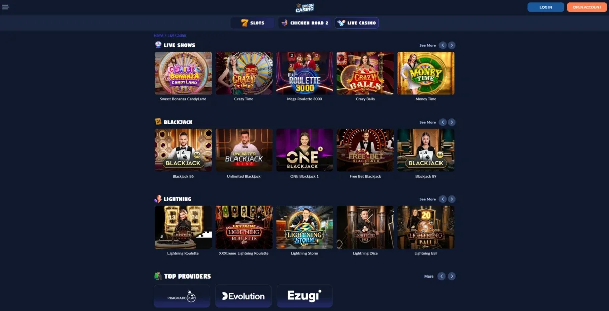 Bizon Casino Zrzut ekranu 1